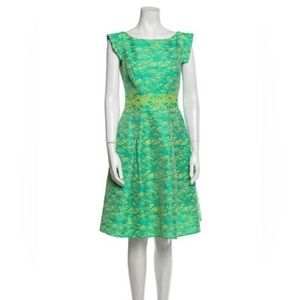 THEIA Printed Midi Dress